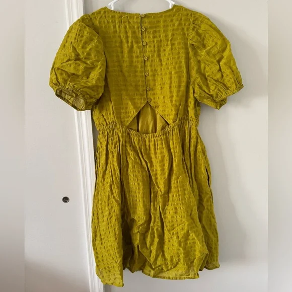 NWT Madewell Annamarie Mini Dress in Citrus Lime - Picture 10 of 12